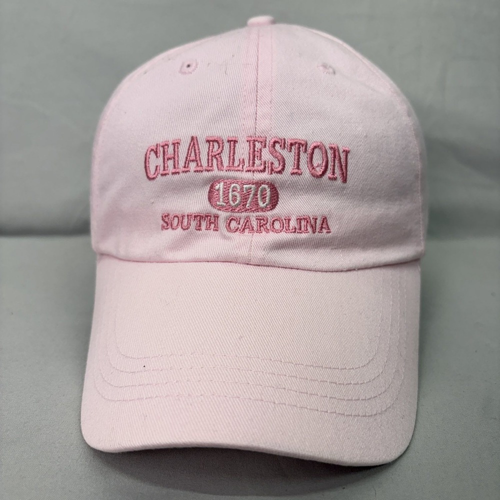 Prairie Mountain Hat Charleston SC Unisex OSFM Pink Embroidered Cotton Cap